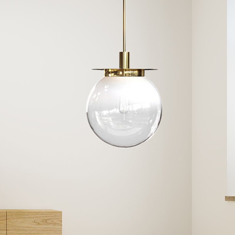 Globe comedor kit de lámpara colgante naranja/azul/vidrio transparente 1 cabeza de lámpara colgante moderna