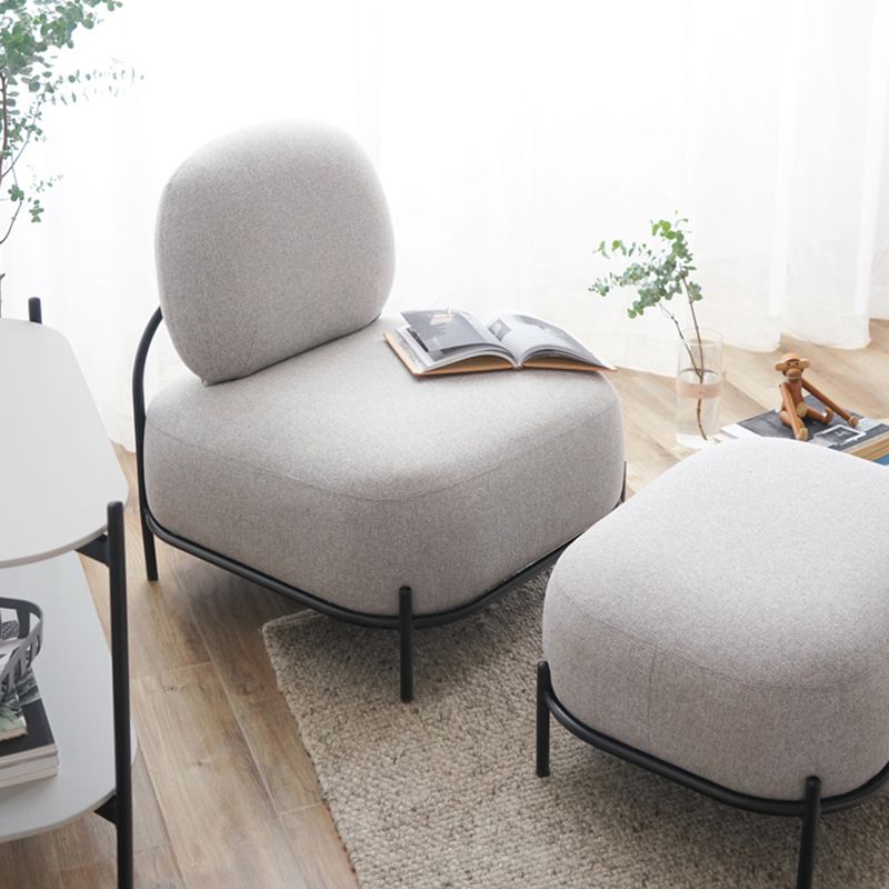 27.95" Wide Armless Linen Chair Basic Four Leg Chair for Living Room