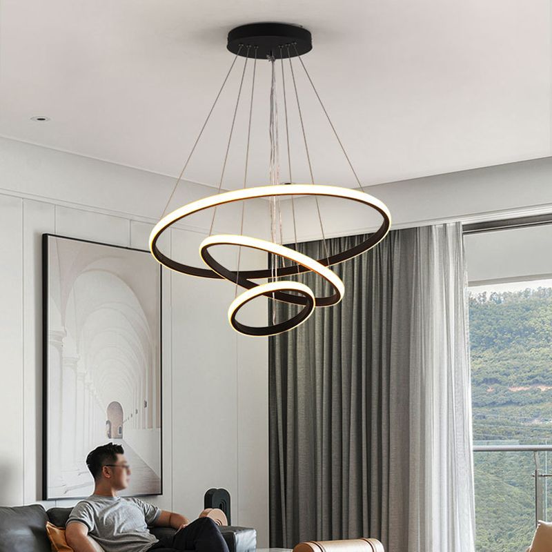 Modern Orbicular Pendant Light Fixtures Metal Hanging Lamp Kit