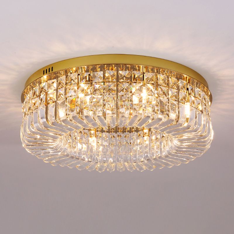 Contemporary Flush Mount Ceiling Light Crystal Flush Light for Living Room