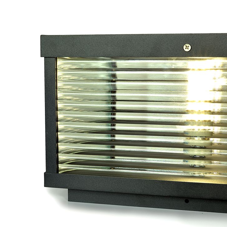 Geometric Shape Metal Solar Pillar Lamp Modern Style 1 Light Outdoor Lights in Black