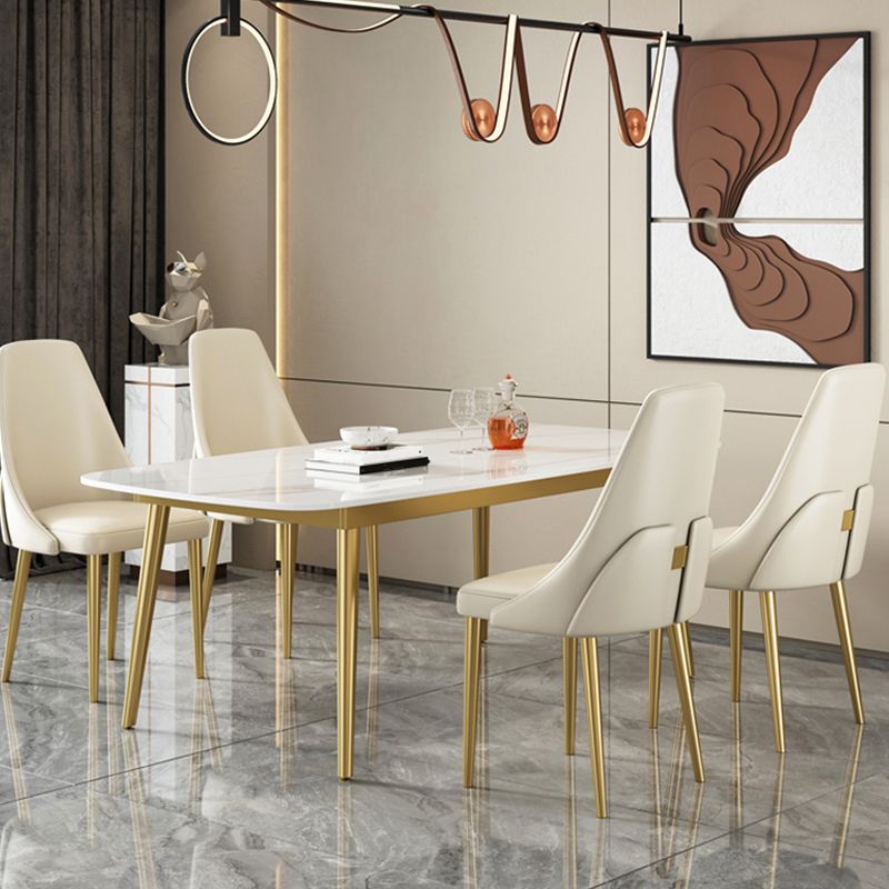 Glam Style Dining Chairs PU Leather Dining Side Chair for Indoor