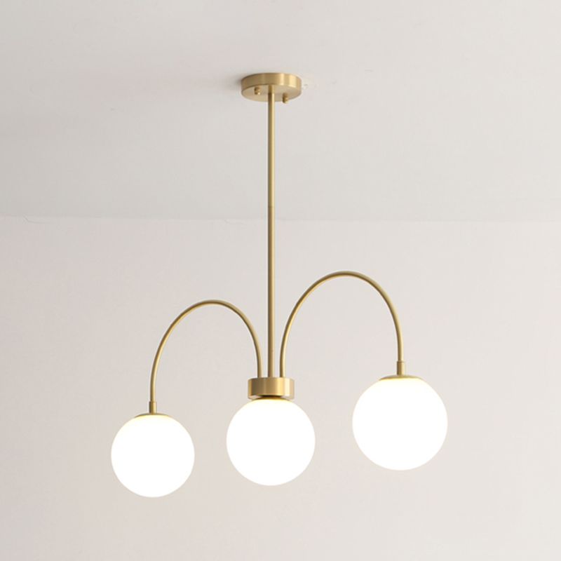 Modern Copper Chandelier Light Fixtures 3-Light Suspension Pendant Lights for Living Room