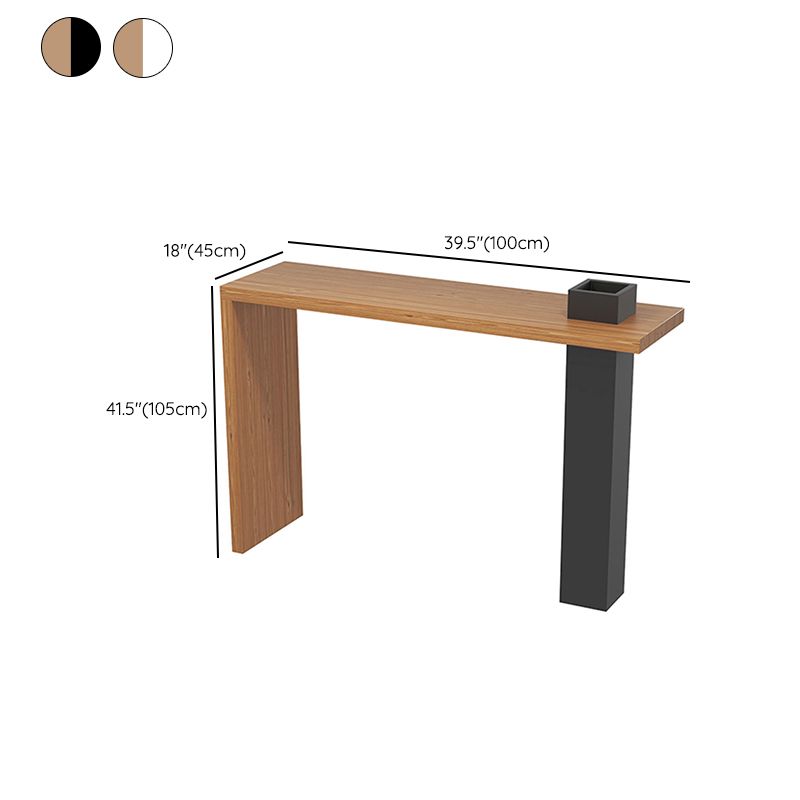 Contemporary Indoor Rectangle Bar Dining Table in Metal and Wood