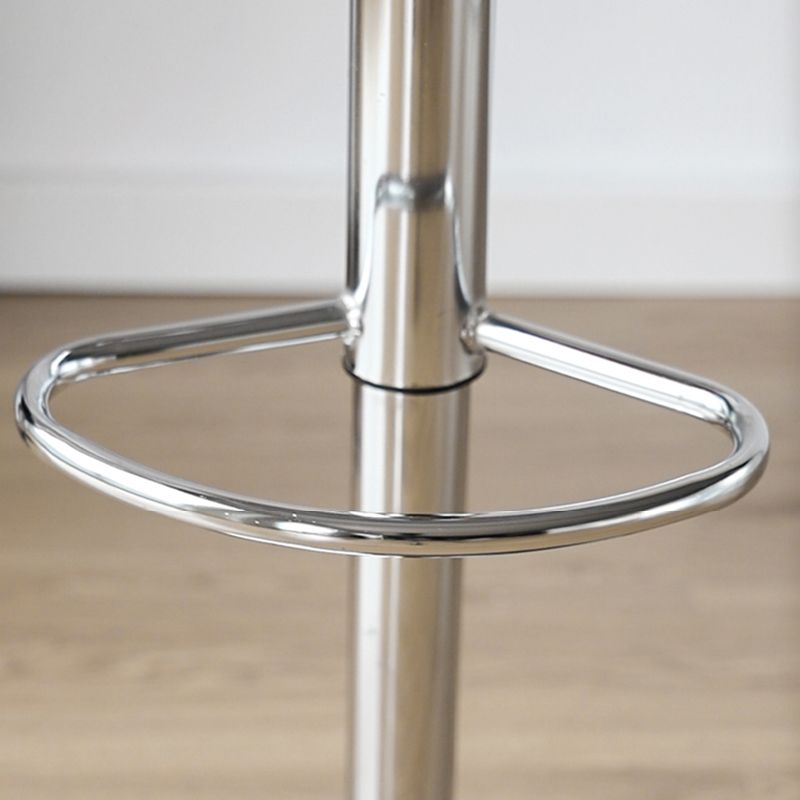 Scandinavian Adjustable Height Counter Stools Metal Leather Swivel Low Back Bar Stools