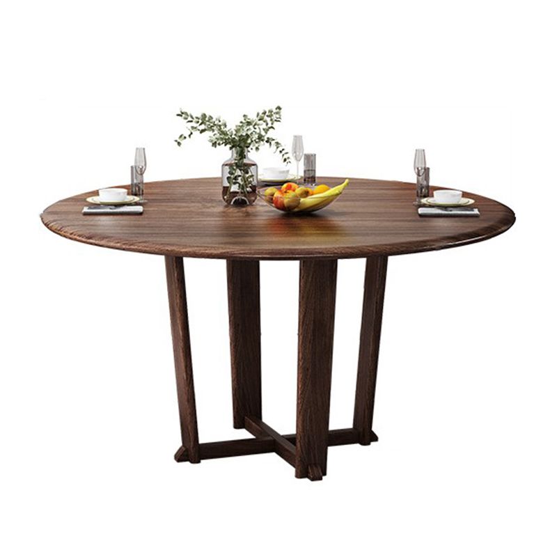 Solid Wood Dining Set 1/2/5/7 Pcs Round Dining Table with Slat Back Chairs