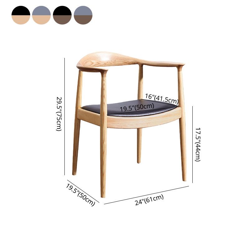 Chaise de salle à manger traditionnelle en bois massif, chaise latérale de salle à manger simple à dossier ouvert