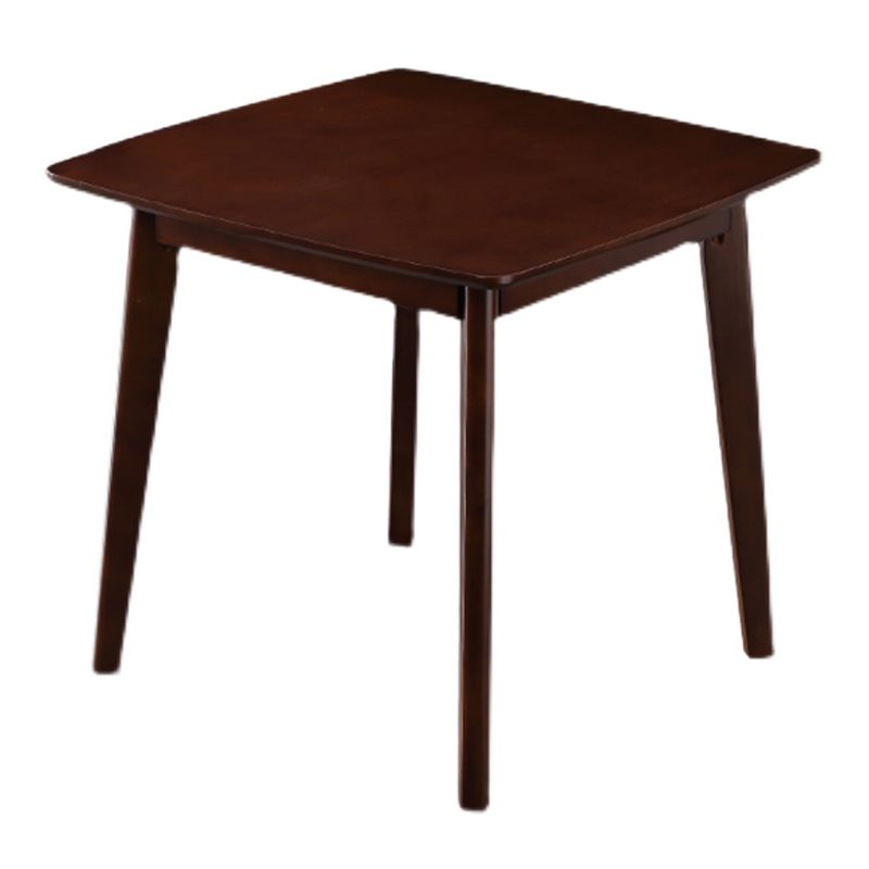 Square Industrial Dining Table Wood Color Fixed Table with Rubberwood Solid Wood