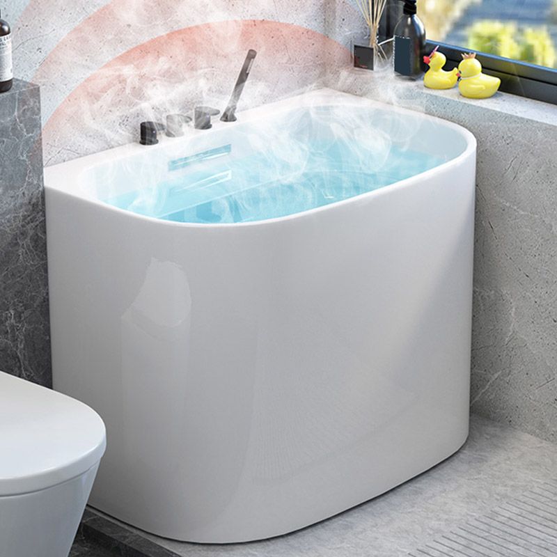 Modern Corner White Acrylic Bathtub Back to Wall with Drain Bath Tub