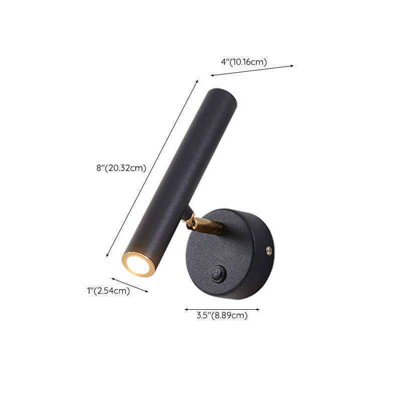 Modern Simple Wall Light Cylinder Shape LED Rotatable Wall Lamp for Living Room