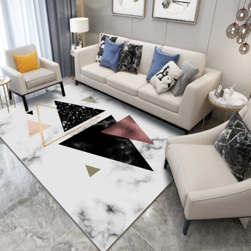 Veelkleurig geometrisch tapijt Katoenmix Eigentijds binnentapijt Gemakkelijk te onderhouden Huisdiervriendelijk tapijt voor decoratie