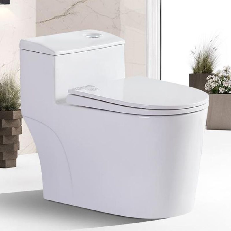 Contemporary Floor Mount Flush Toilet White Ceramic Urine Toilet for Bathroom