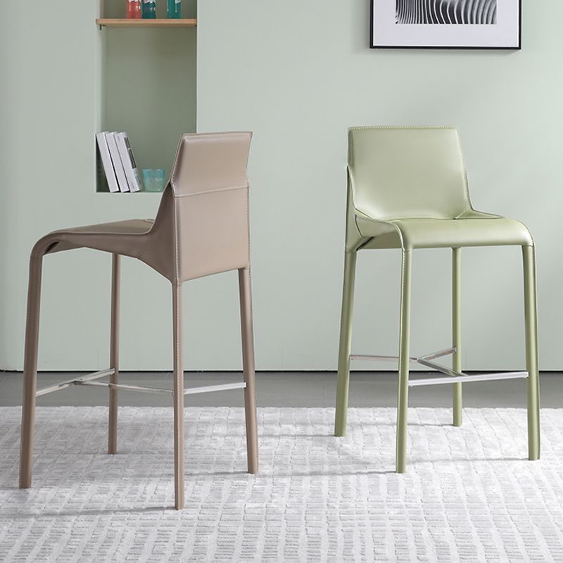 Modern Bar Stool Backrest Leather Counter Stool for Bristol with Metal Legs