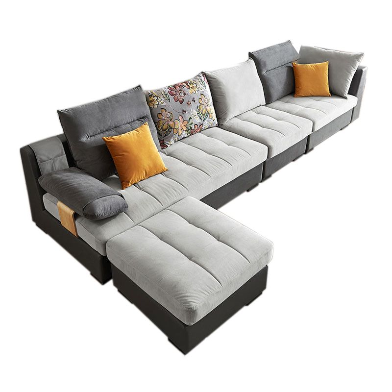 Contemporary Pillow Top Arm Sectional Couch  Velvet Sectional sofa