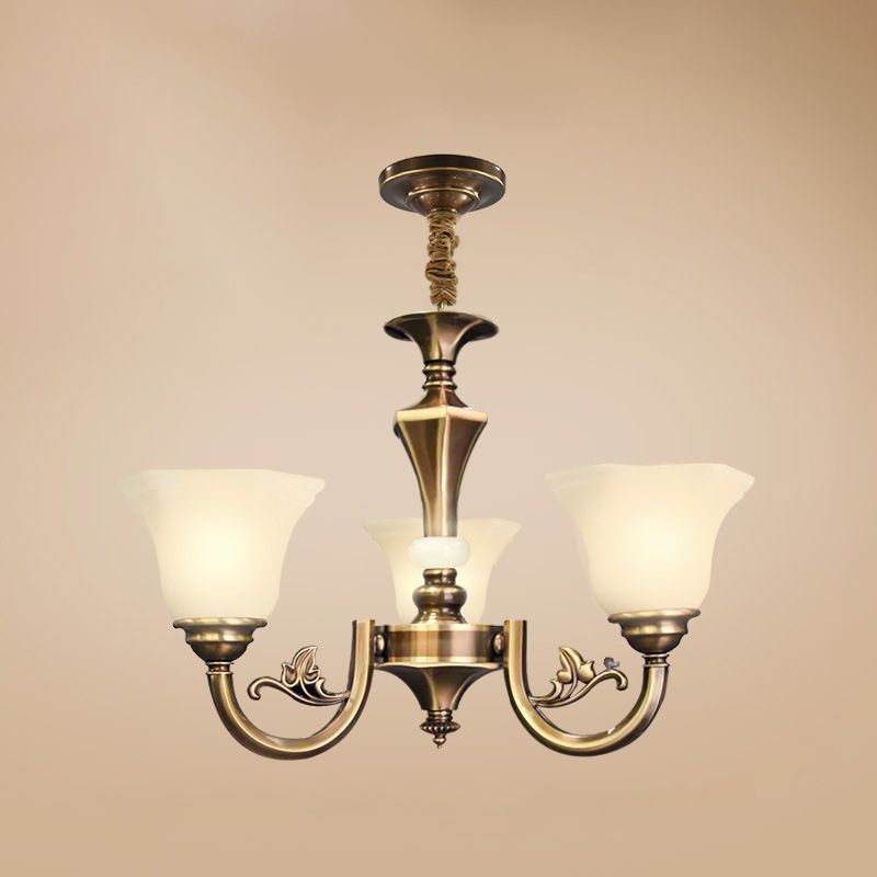 Modern Style Metal Hanging Pendant Light Glass Geometric Chandelier for Living Room