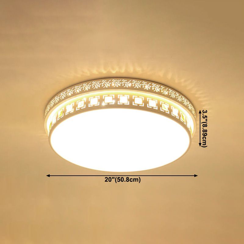 Plafonnier en cristal de forme géométrique de Style Simple et moderne, 1 lumière en fer pour salon et chambre à coucher
