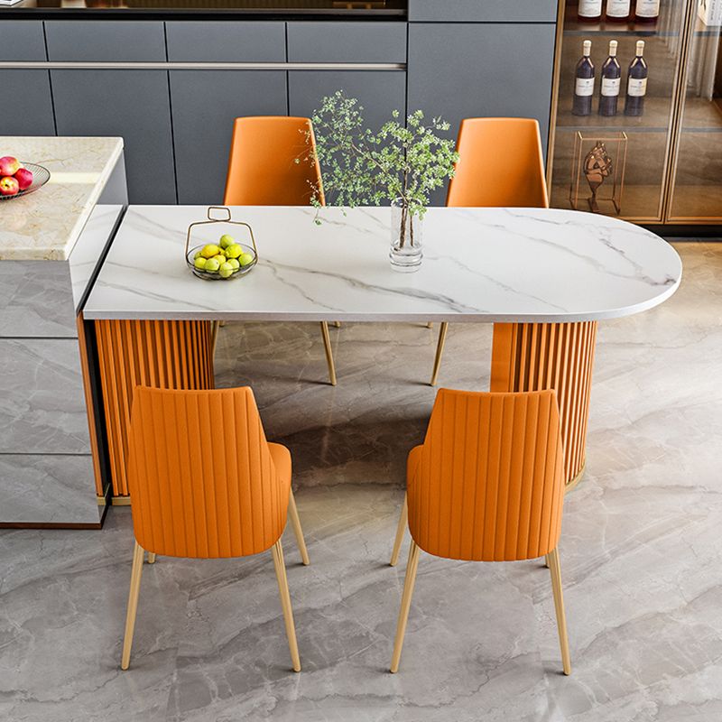 Metaal eigentijdse gratis vorm eettafel gesinterde stenen tafel voor keuken en eetkamer