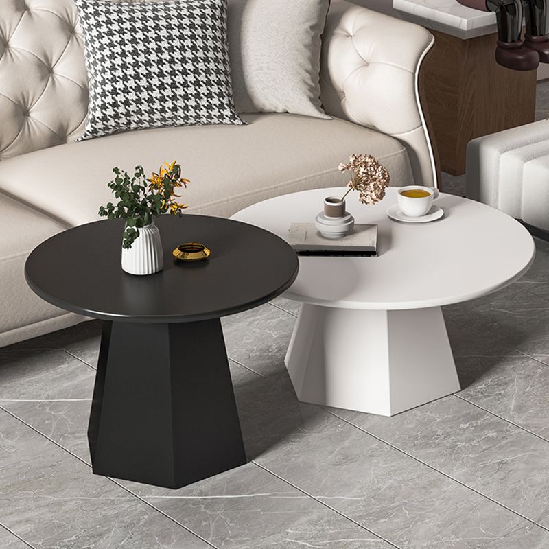 Round Metal Coffee Table Set Pedestal Simple Cocktail Table for Living Room