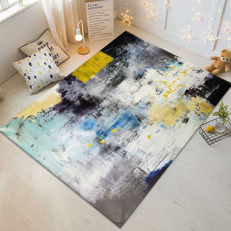 Light Green Minimalist Rug Polyester Graphic Rug Washable Rug for Living Room