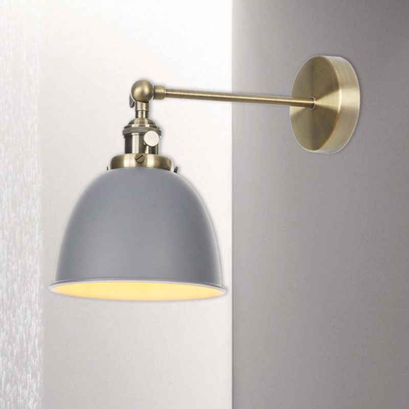1 Glühbirnenkaum Schattenlampe Industrie Schwarz/Grau/Weiß -Metall -Wandmontage Licht für Schlafzimmer