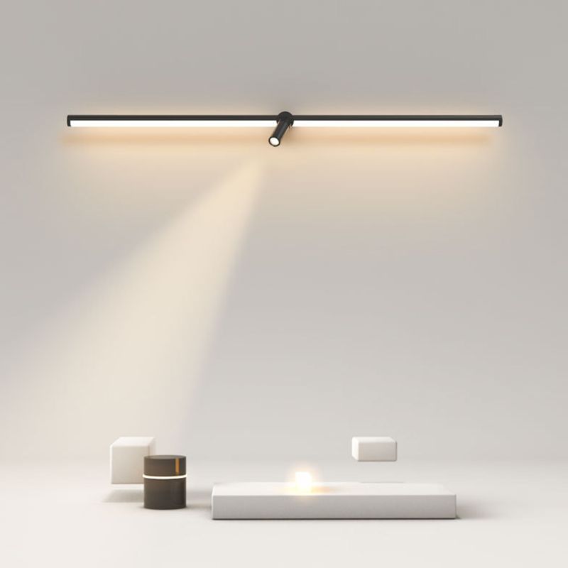 Modern Minimalist Style Linear Vanity Wall Light Fixtures Metal 2 Lights Vanity Lamp for Living Room