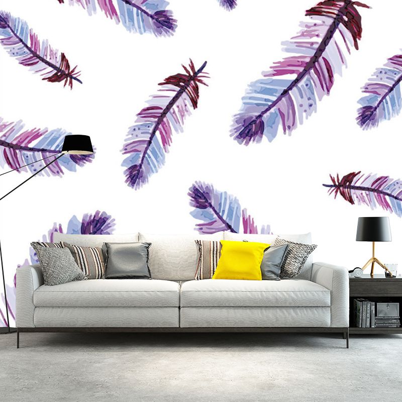 Home Decor Feathers Wall Murals Non Woven Fabric Modernist Wall Decor for Bedroom