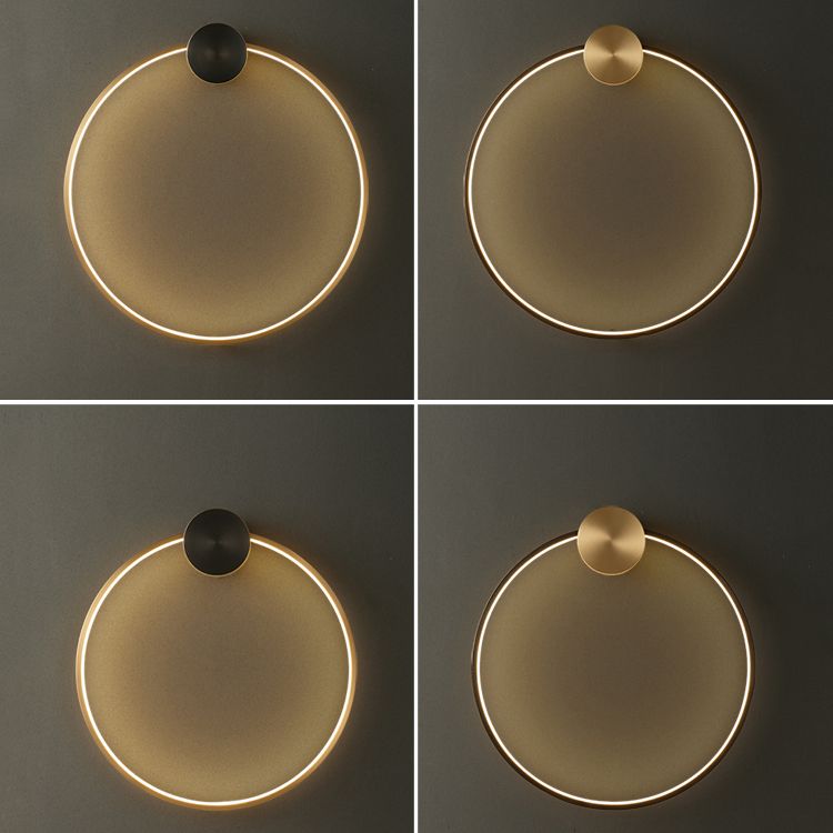 Metal Round Shape Wall Light Modern Style 1 Light Wall Mounted Light Fixtures