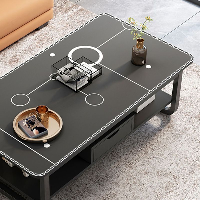 4 Legs Storage Coffee Table Set Modern Wood Rectangle Coffee Table