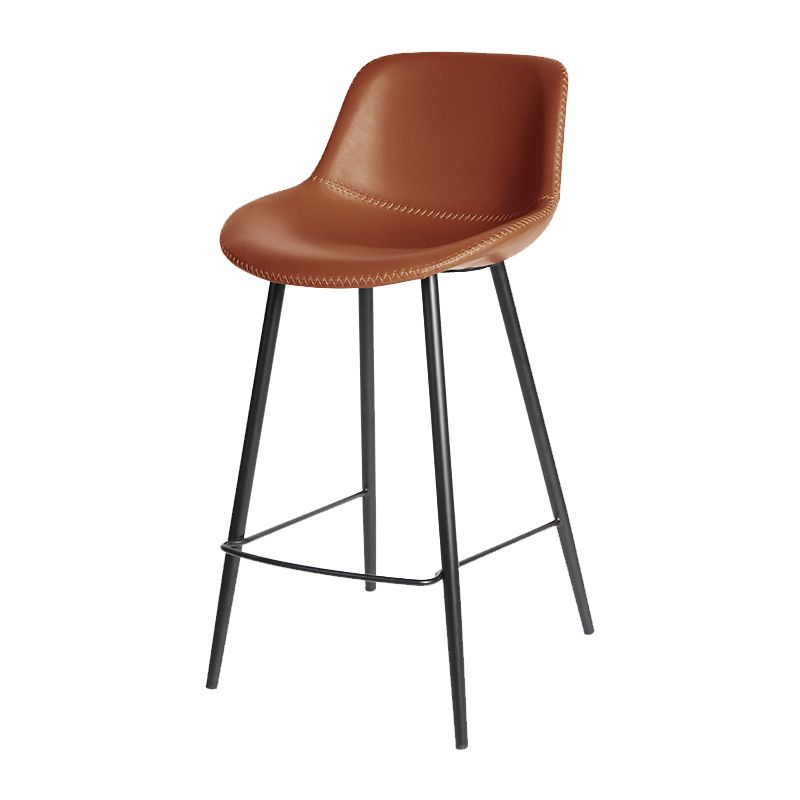 Leather Bar Stool Modern Backrest Counter Stool for Bristol with Metal Legs