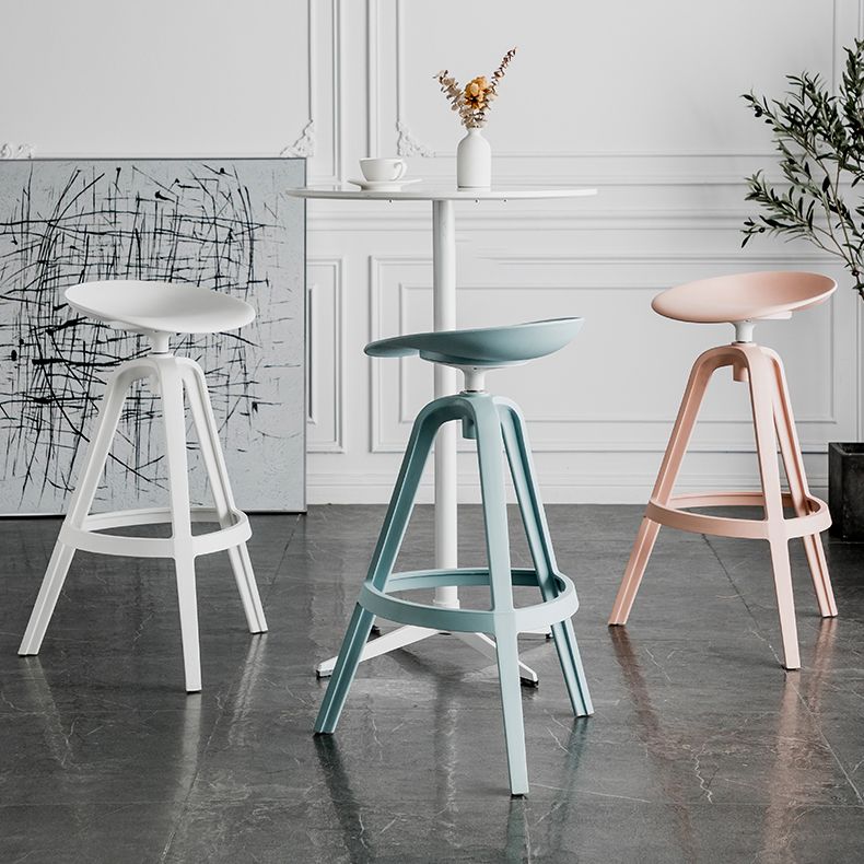 Nordic Low Back Counter Bar Stool Plastic Bar Stool for Home