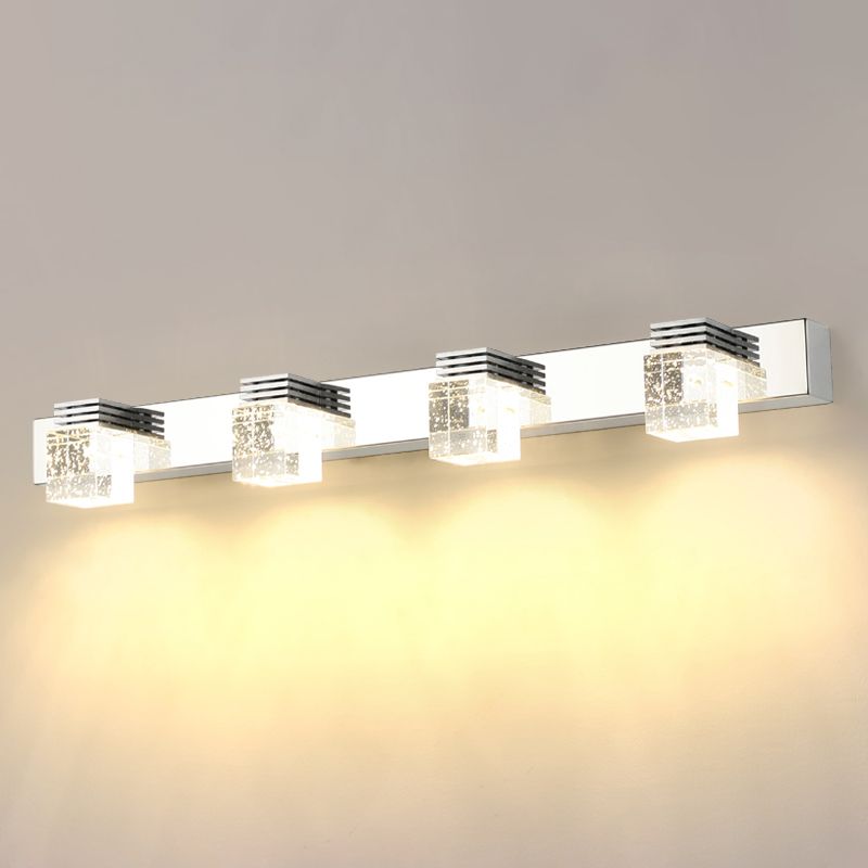 Modern Minimalist Style Cubic Vanity Wall Light Fixtures Crystal Vanity Mirror Lights for Bathroom
