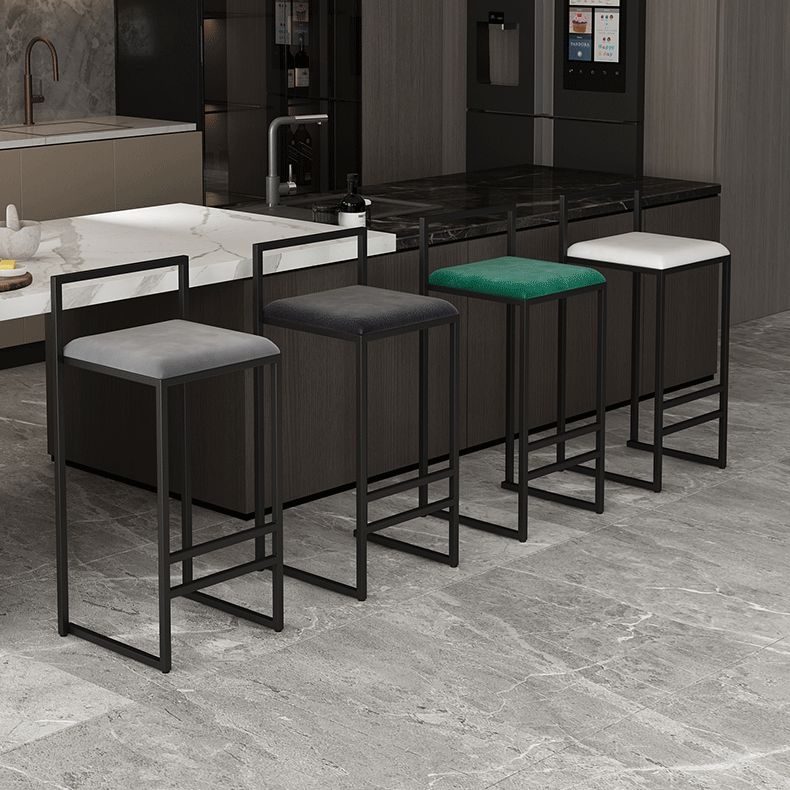 Contemporary Bar and Counter Stool Low Back Stool with Sled Base