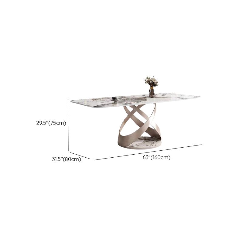 Minimalist 1/4/5/7 Pieces Furniture Stone Rectangle Dining Table Set in White