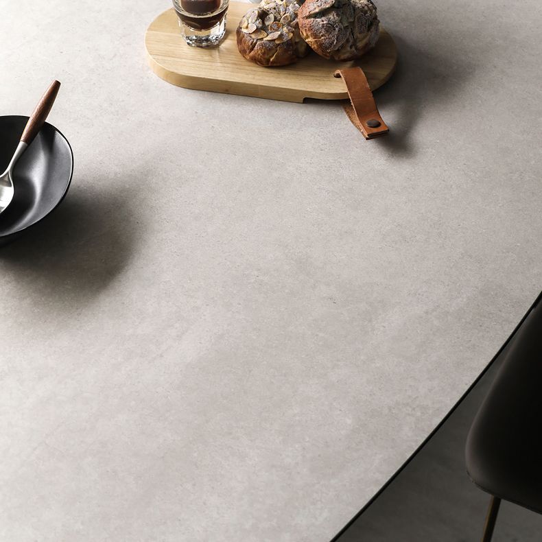 Modern Rectangle Ceramic Top Dining Table with Wood Legs for Living Room