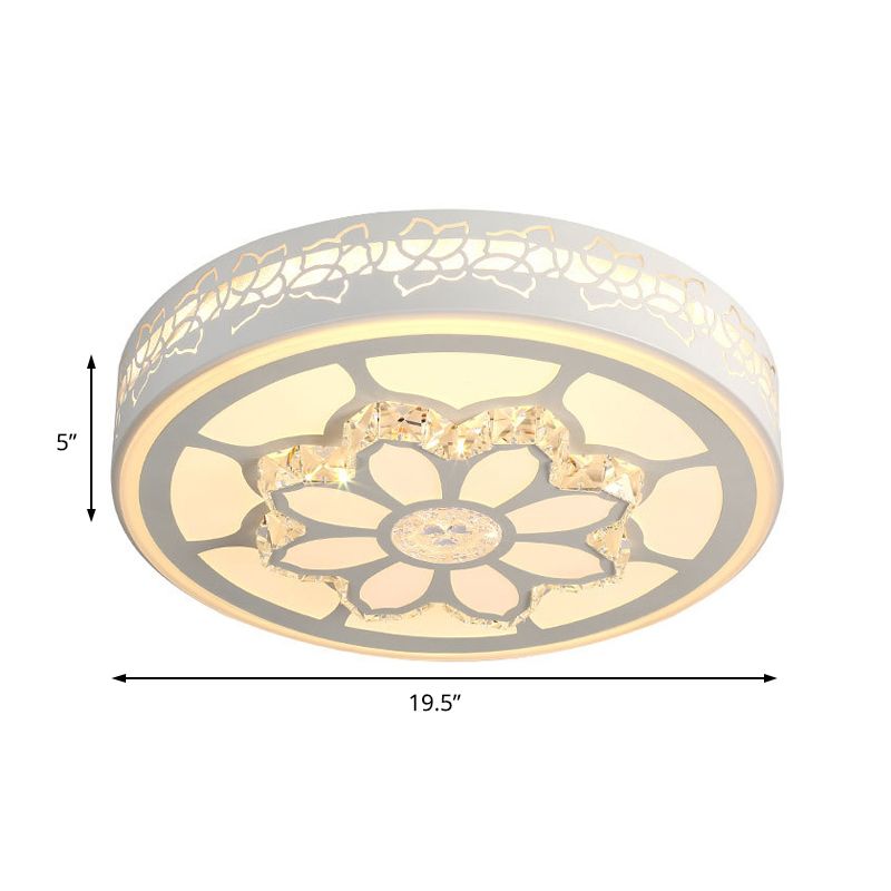 DEL Flower Ceiling Light Modernist Acrylique et Crystal White/3 Color Lighting Ceiling Mount Light in Brown / White