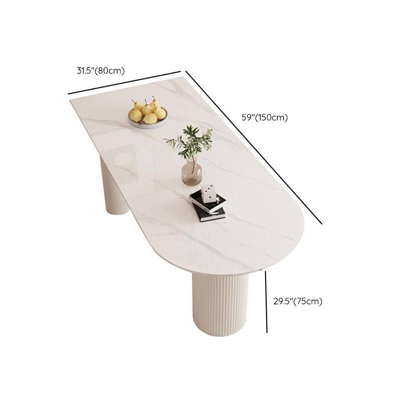 Modern Dining Table Sintered Stone Table with Wood Legs for Home Use