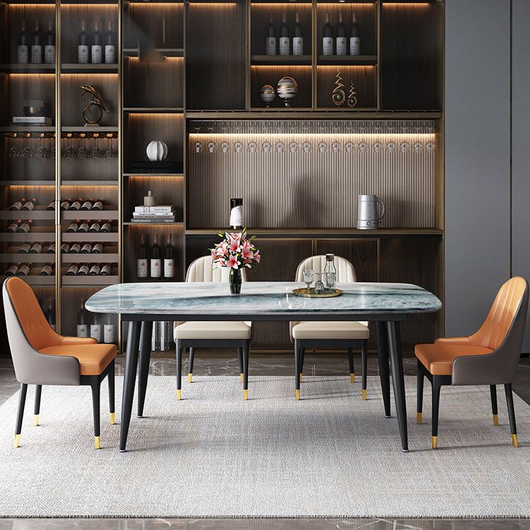 Rectangle Dining Site Table Contemporary 4 Legs Dining Room Table