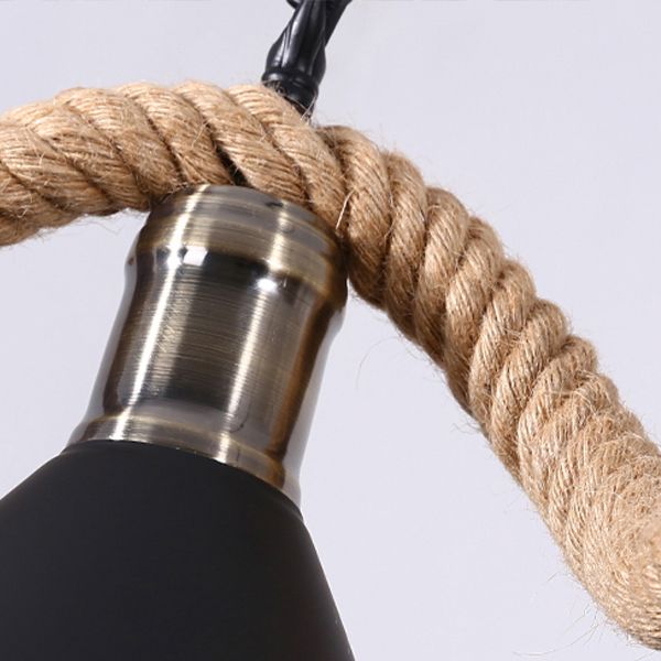 Cone Island Chandelier Lights Industrial Rope Chandelier Lighting Fixtures for Dining Table