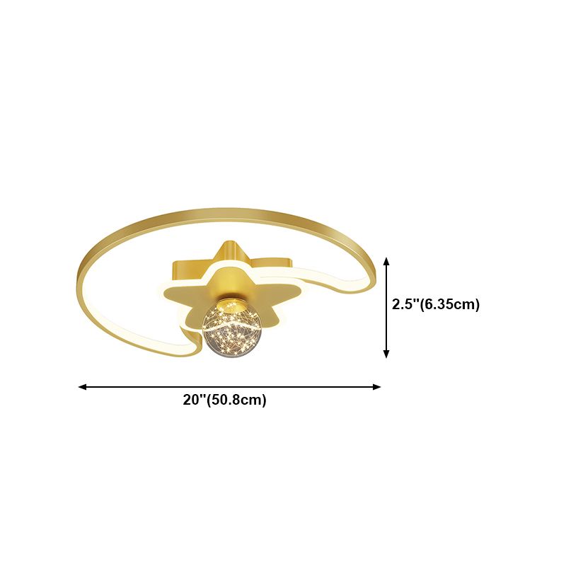Gouden Led Flush Mount Light Star -vorm Moderne plafondlamp voor slaapkamer