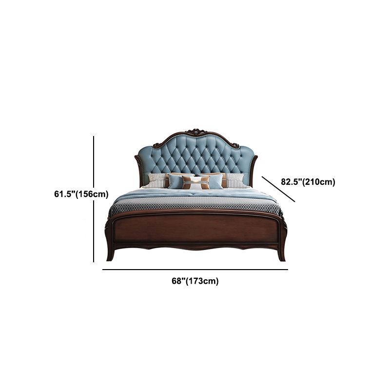 84.65 inch Wide Contemporary Panel Bed Espresso Standard Bed with Headboard
