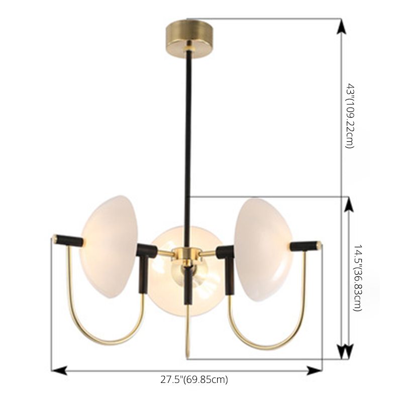 Glazen gearceerde kroonluchter verlichtingsarmatuur minimalistische stijl wit hangende verlichtingsarmatuur