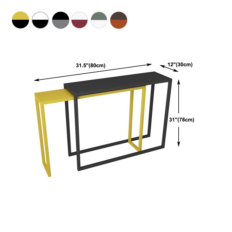 Scratch Resistant Ironcraft Console Table 30.70" High Contemporary Rectangle  Accent Table