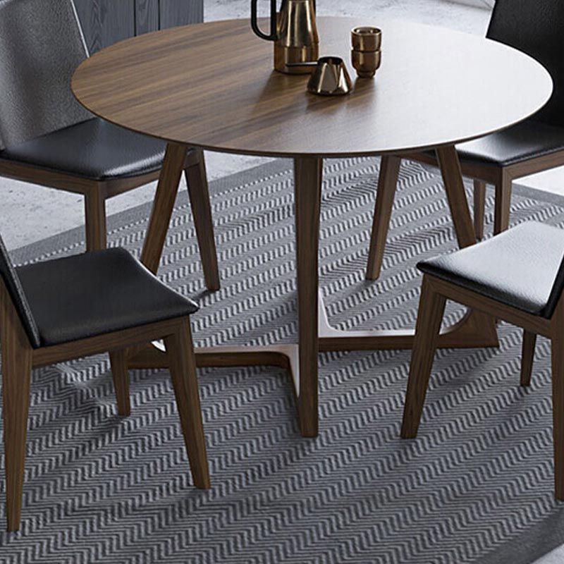 Modern Rubber Wood Table for Restaurant Dining Table with Double Wood Pedestal
