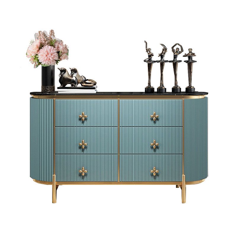Stone Glam Storage Chest Bedroom Horizontal Chest with Drawers