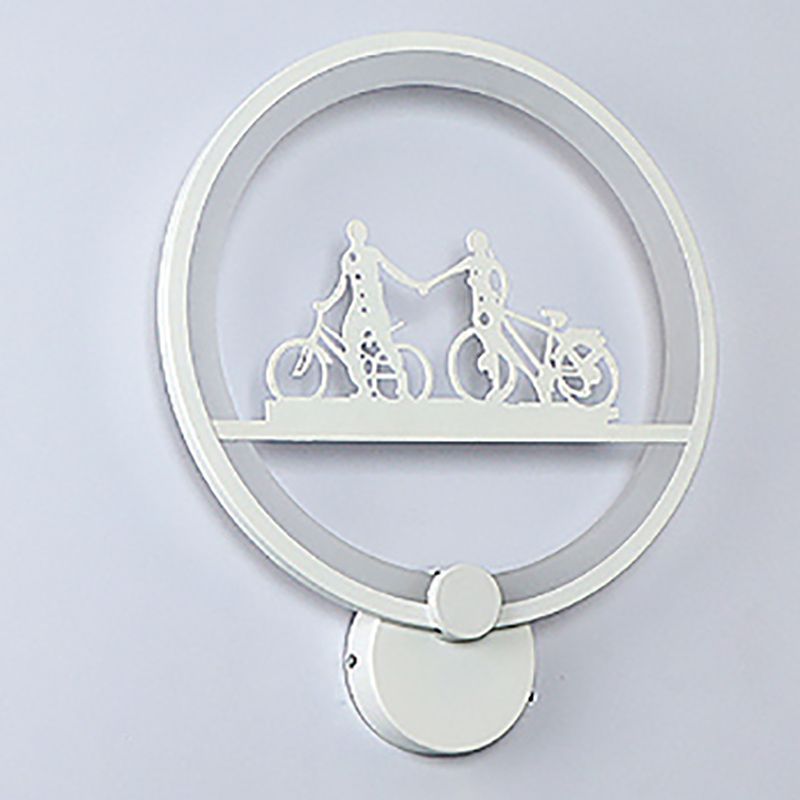 Unique Shape Metal Wall Light Modern Style 1-Light Wall Mounted Light Fixture in White
