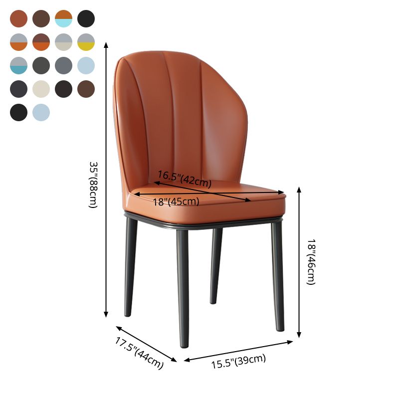 Silla lateral de metal contemporánea, silla sin brazos con respaldo de cojín para comedor