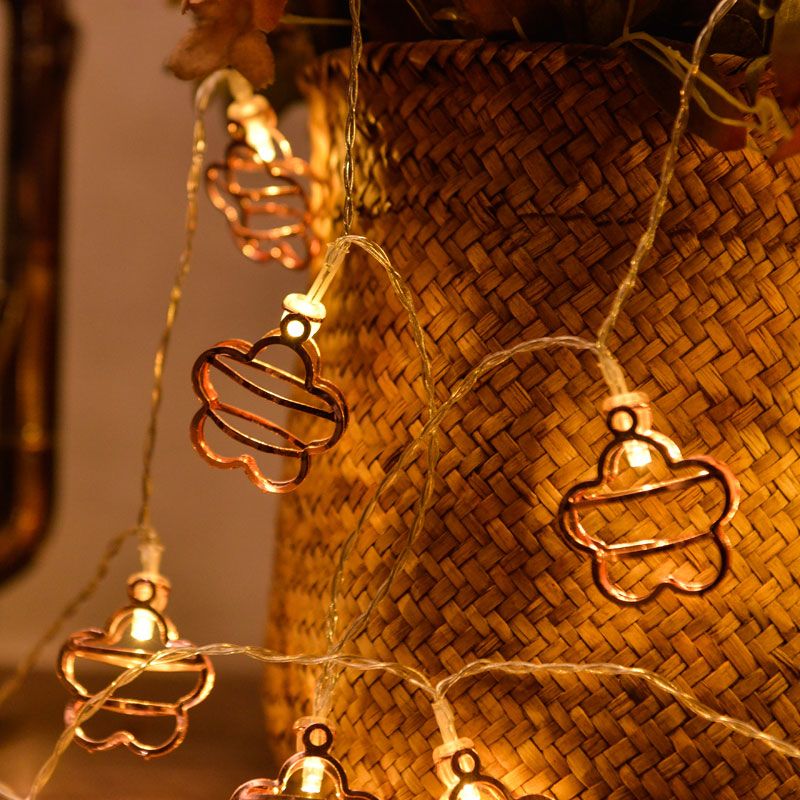 Caged Metallic Battery Powered String Lamp Art Decor Gold LED Christmas Fairy Lighting