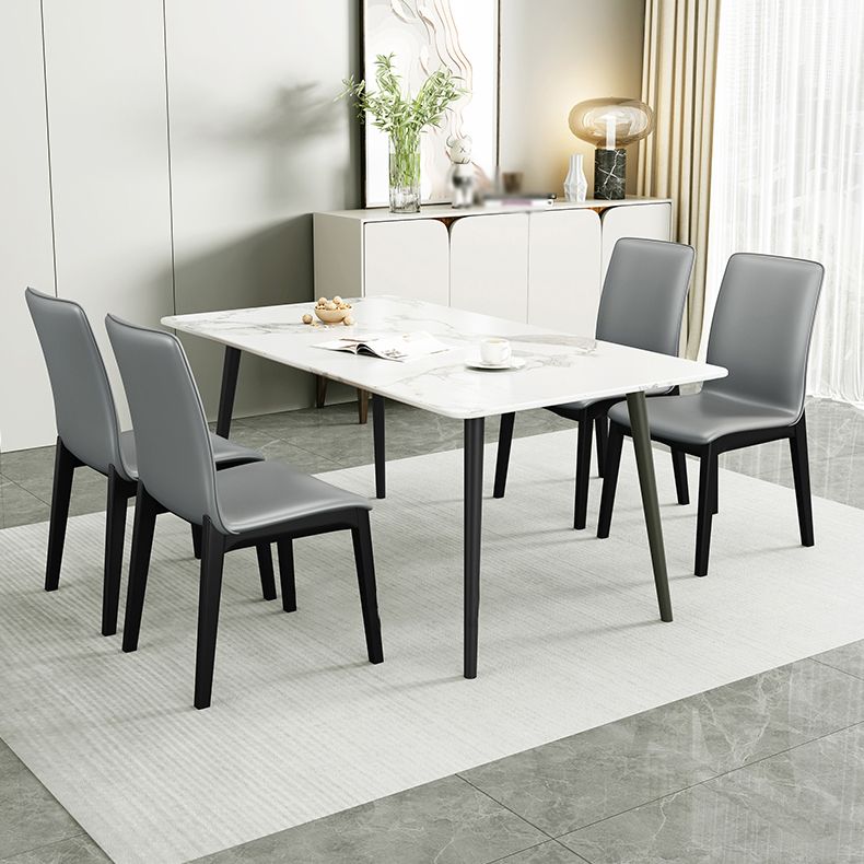 Silla de comedor de madera de estilo escandinavo, silla sin brazos con respaldo macizo (juego de 2)