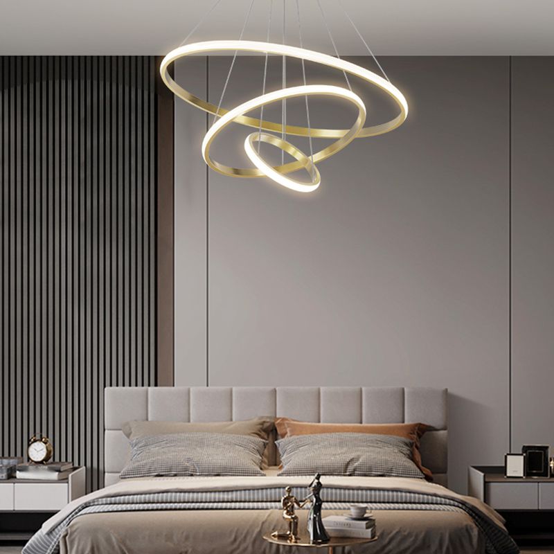 Modern Circle Chandelier Metal Layered LED Chandelier Pendant for Living Room