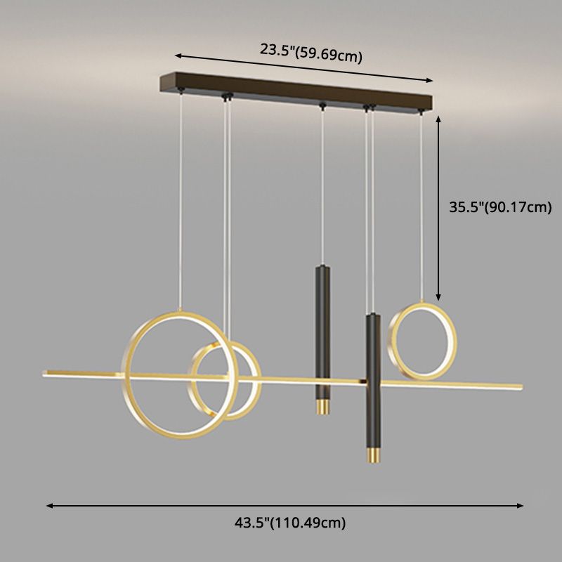 Luz colgante de isla sombreada de metal Luz de techo de isla LED de la isla LED para comedor